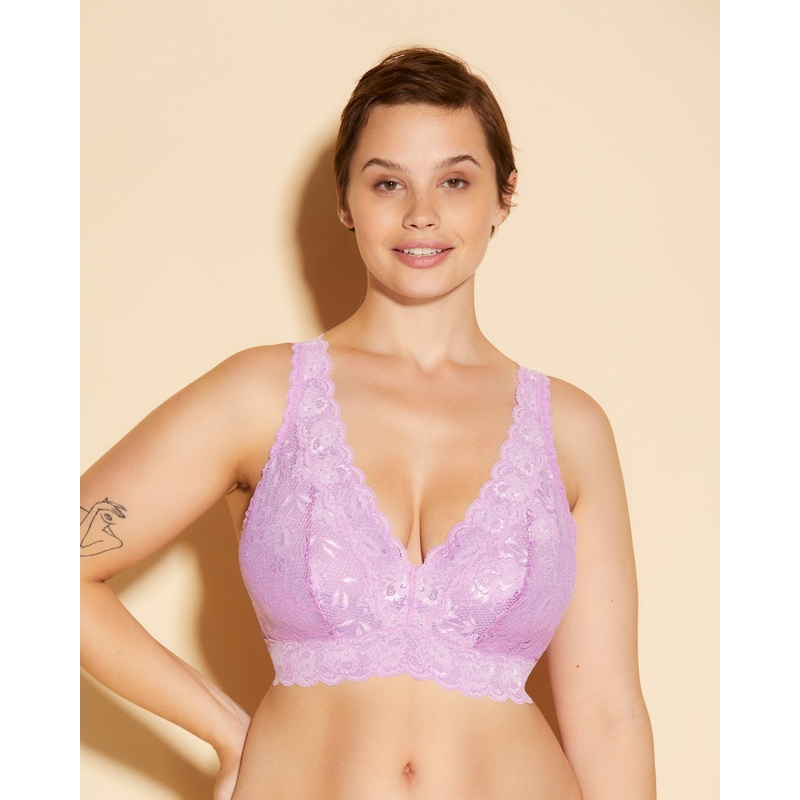 Super Curvy Plungie Longline Bralette Neela Flower XS