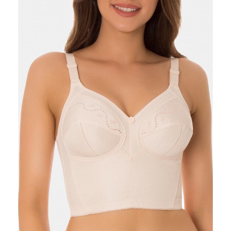 Triumph Doreen Cotton Longline Bra – Fresh Powder 34B
