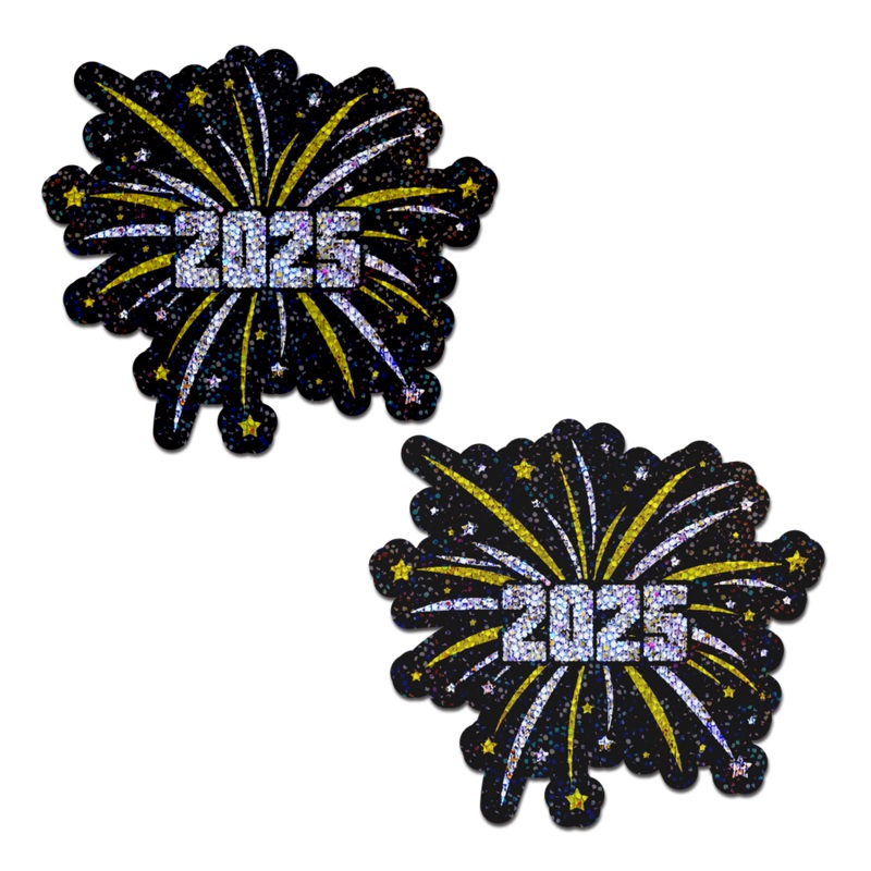 2025 New Years Fireworks Pasties Explosion Glitter Nipple Covers by Pastease