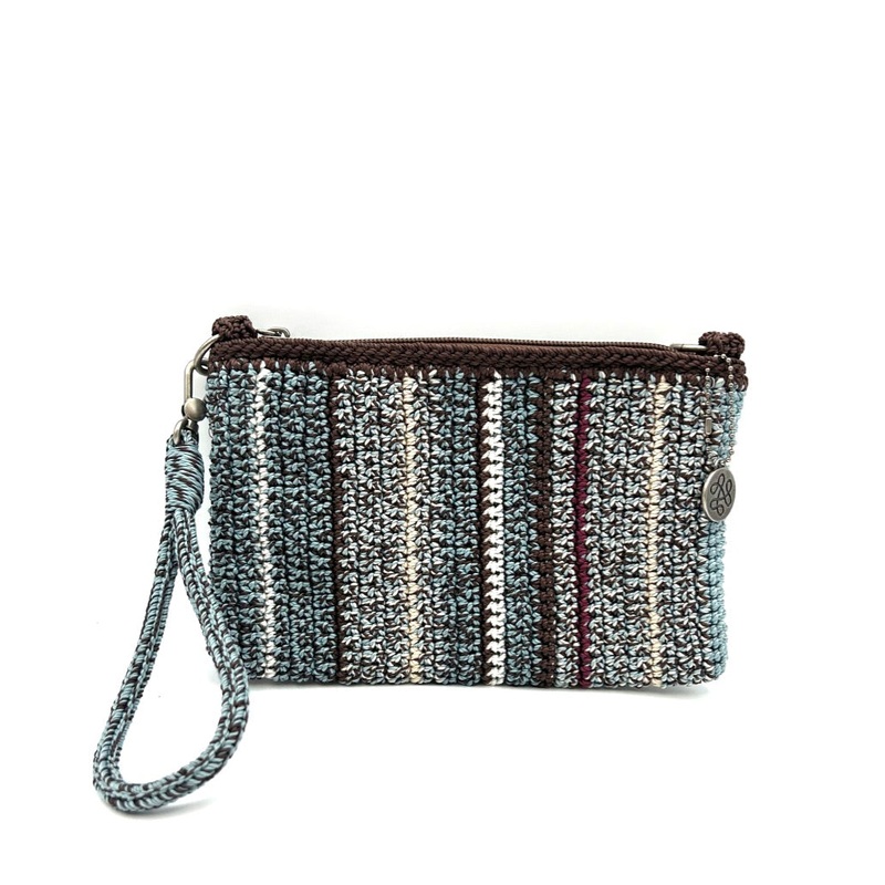 Blue Multicolor Crochet Crossbody / Wristlet