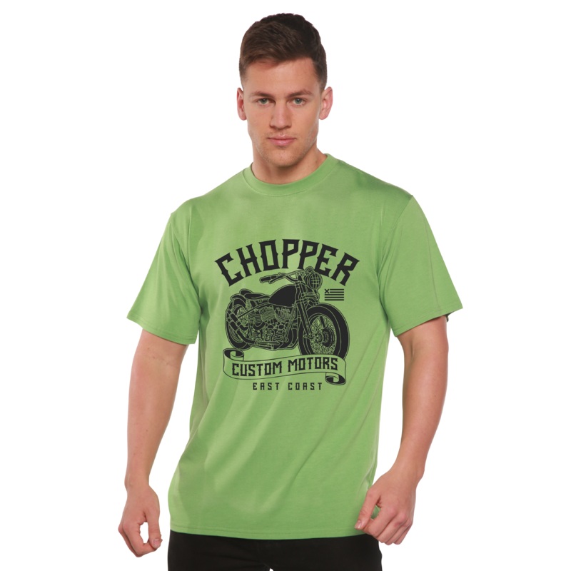 Chopper Custom Motors Men’s Bamboo Viscose/Organic Cotton Short Sleeve Graphic T-Shirt Medium Black