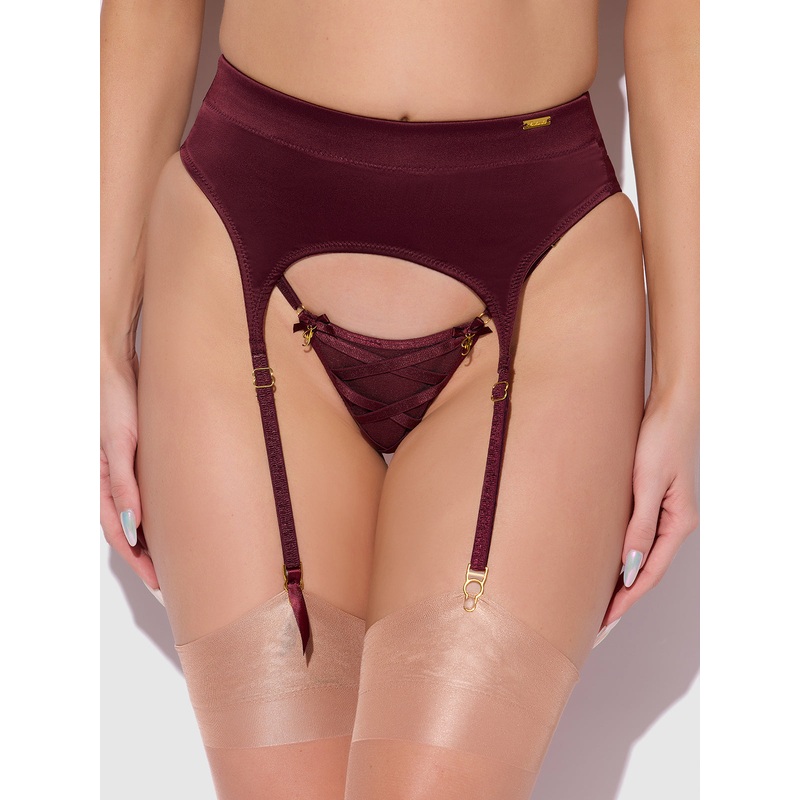 Petra Satin Garter Burgundy S