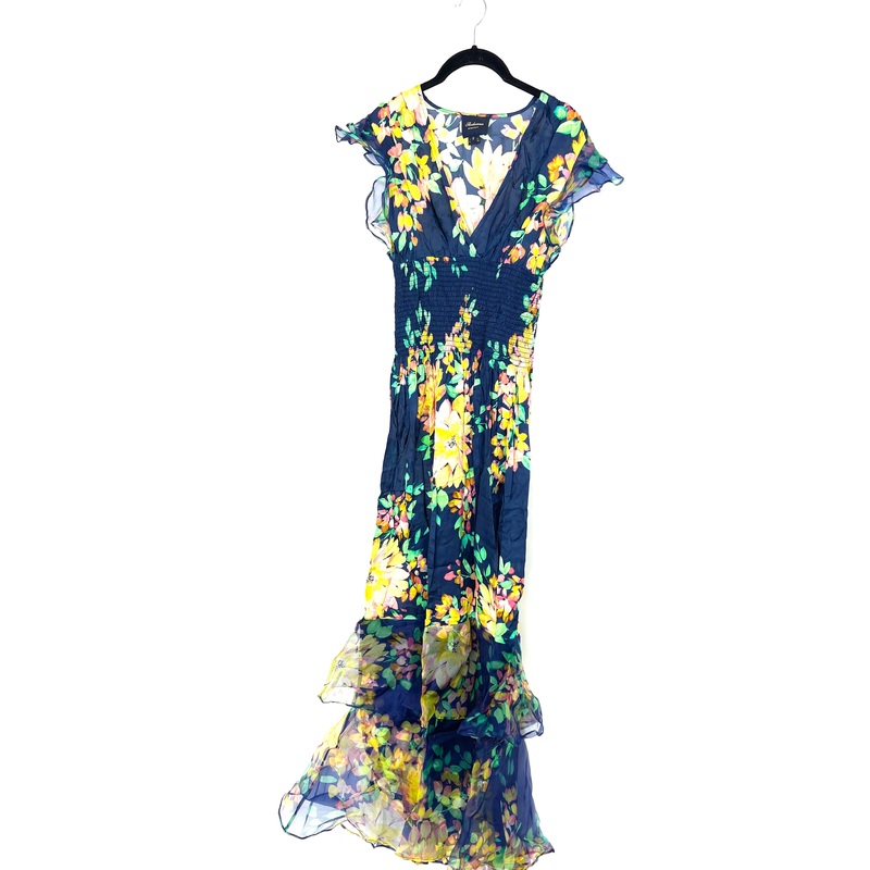 Ruffled Tiered Blue Maxi Dress – Size 6