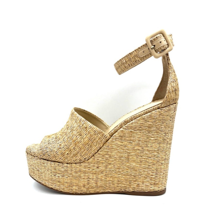 Tan Raffia Platform Wedge – Size 7.5 and 11 7.5