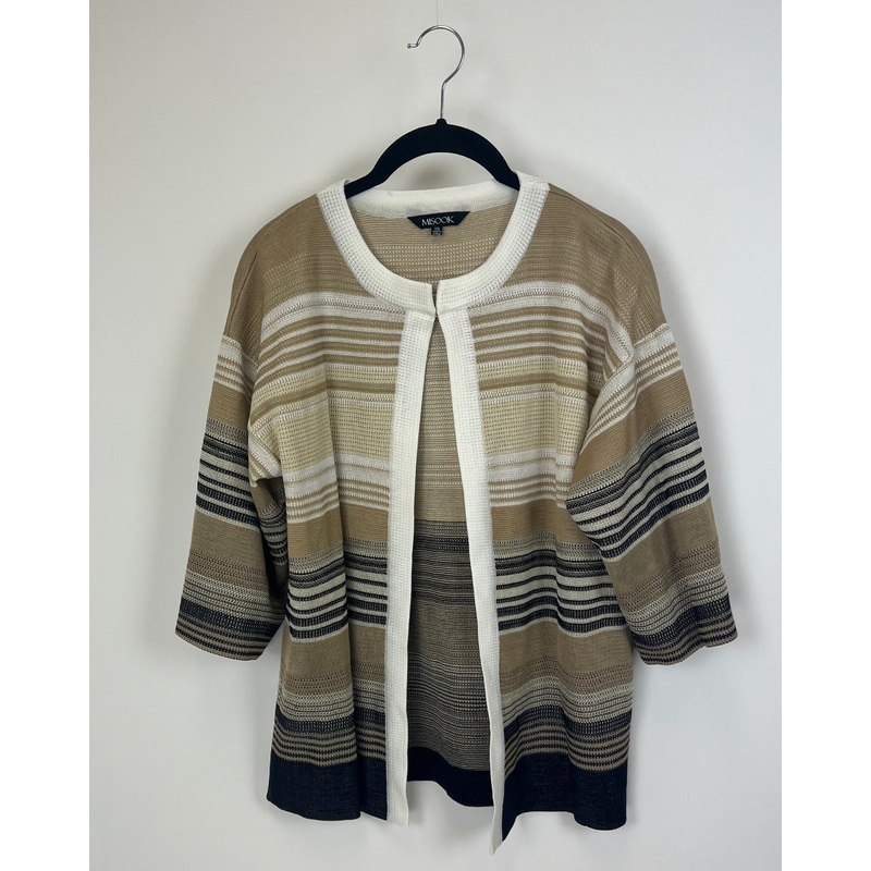 Beige, White, And Black Cardigan – Size 2-4