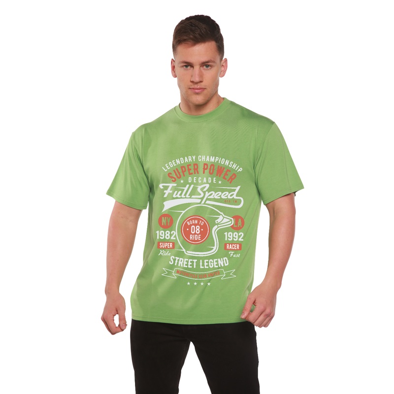 Full Speed Super Men’s Bamboo Viscose/Organic Cotton Short Sleeve Graphic T-Shirt Medium Black