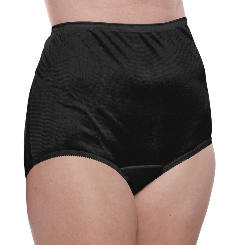 Nylon Brief Panty (Style 331/Plain Jane) 4 Pack in Black 5