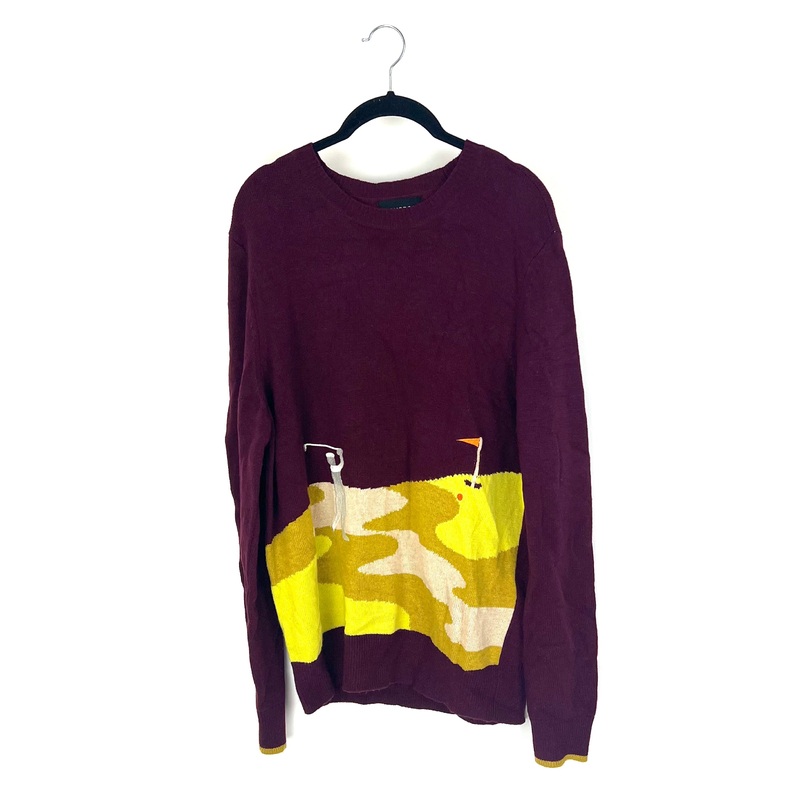 Unisex Maroon Golfer Sweater – Mens Medium / Womens Large