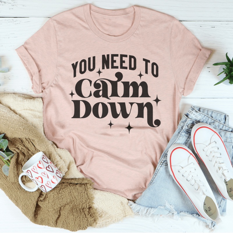 You Need To Calm Down Tee Black Heather S