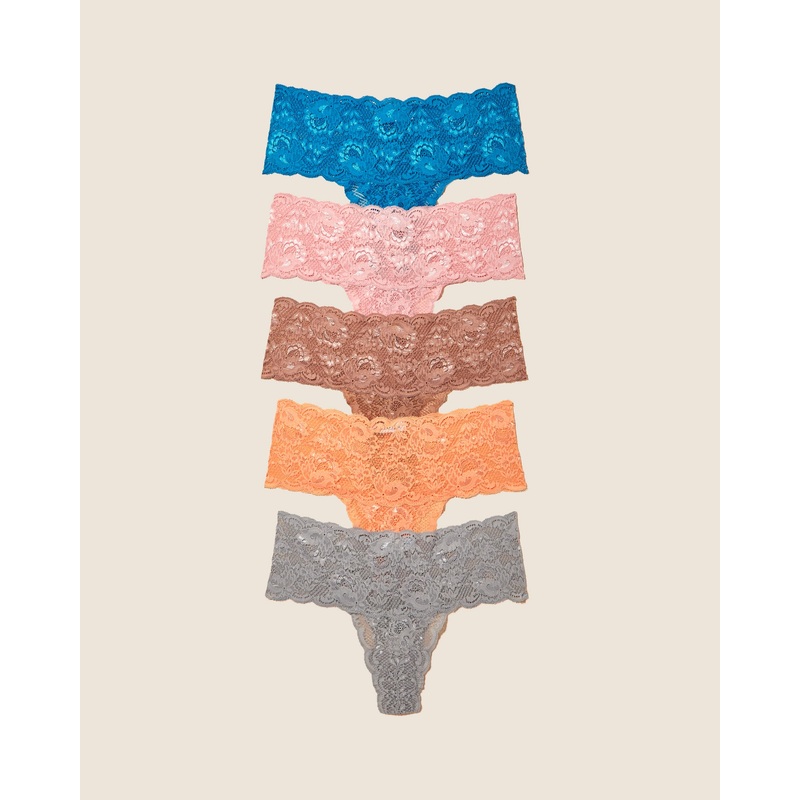 Comfie Tanga 5Er-Pack India Jaipur Pink Udaipur Blue Varansai Gray Taj Sunrise S/M