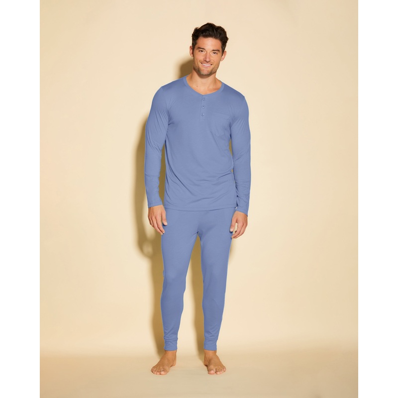 Men’s Henley & Jogger Pajama Set Luzerne Blue S