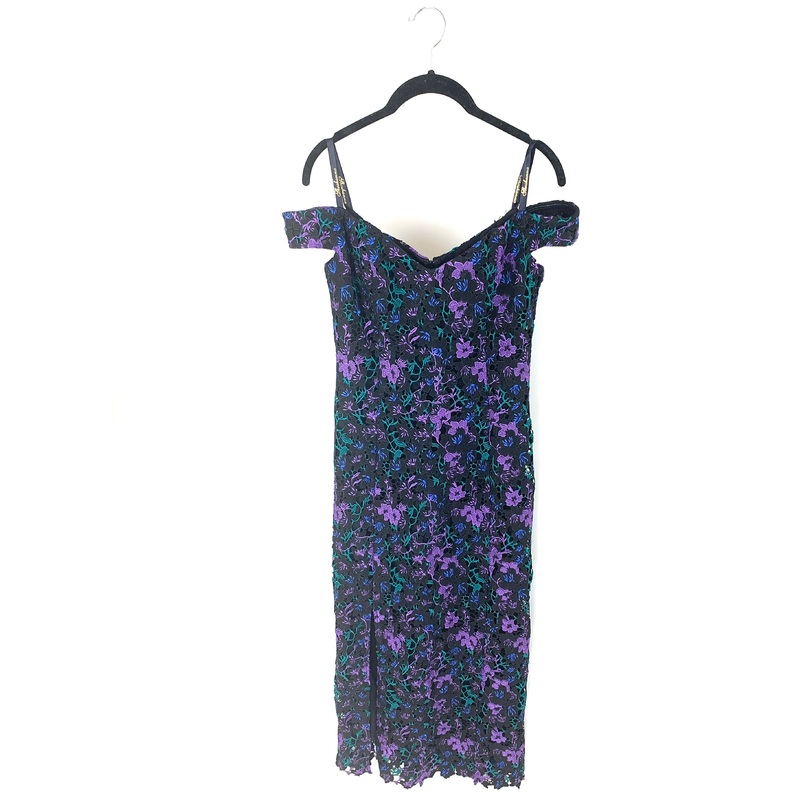 Dark Lace Evening Dress – Size 4