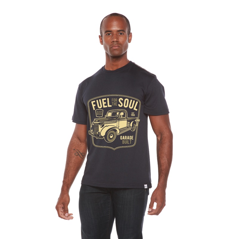 Fuel For The Soul Men’s Bamboo Viscose/Organic Cotton Short Sleeve Graphic T-Shirt Medium Black
