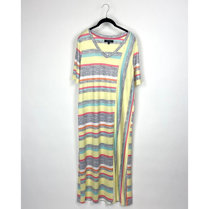 Pastel Abstract Striped Dress – Small/Medium
