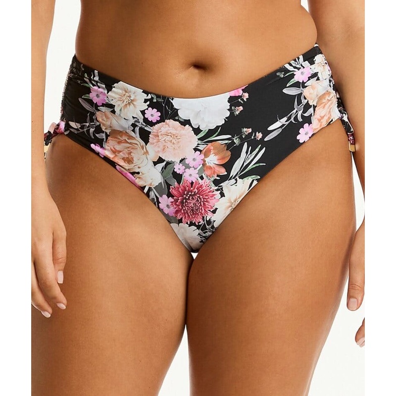 Sea Level Belle Mid Drawstring Bikini Pant – Black 4