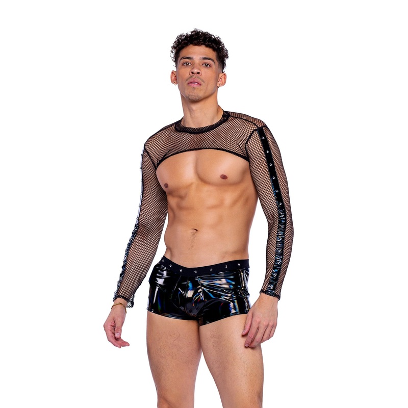 Vinyl Vibes: Iridescent Shorts Small Black/Multi