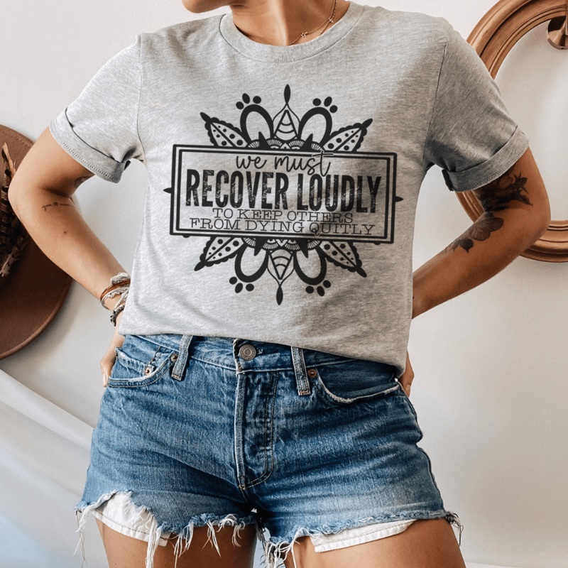 We Must Recover Loudly Tee Athletic Heather S