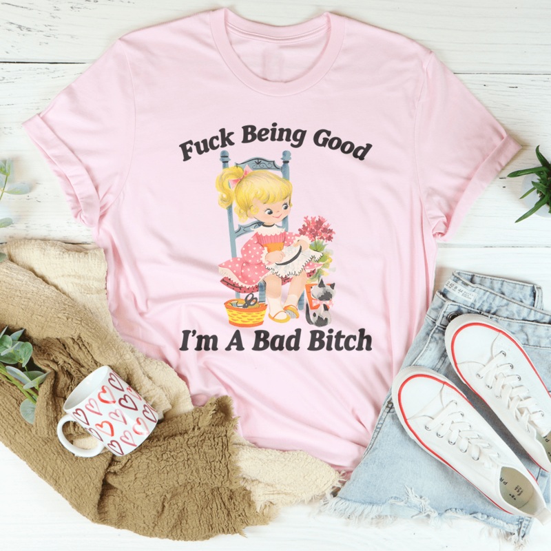 Being Good Im A Bad Tee Heather Prism Peach S