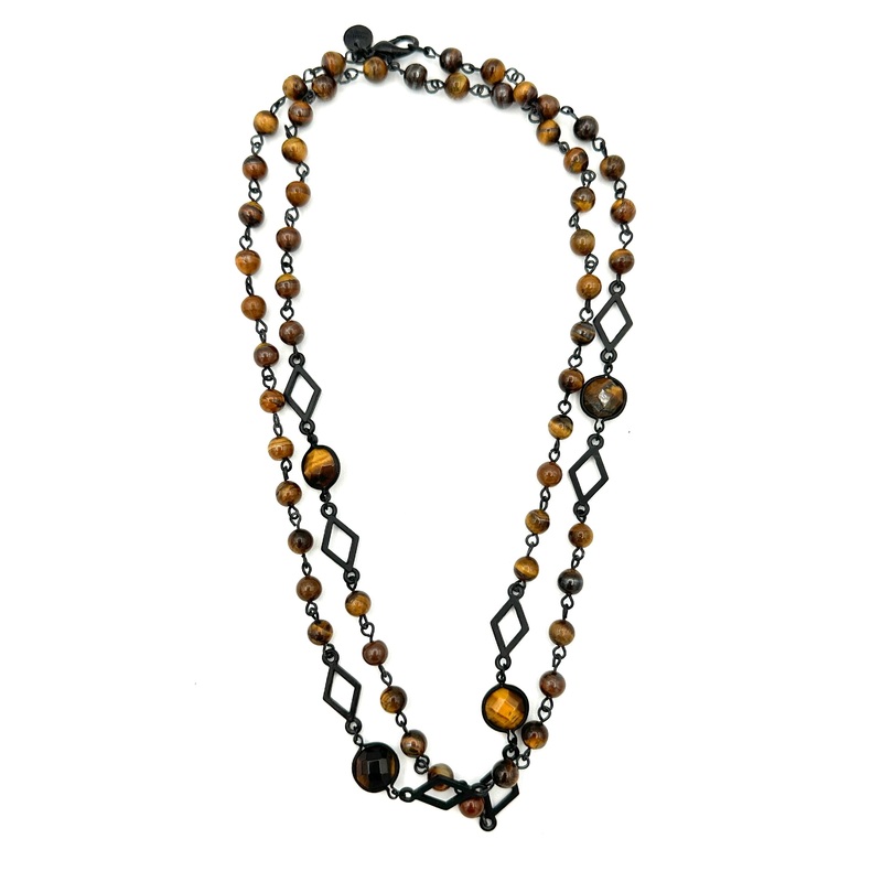 Black and Brown Beaded Necklace
