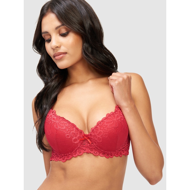 Amanda Lace Push Up Bra Valiant Red 34 B