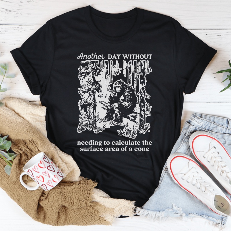 Another Day Without Needing To Calculate The Surface Area Of A Cone Tee Black Heather S