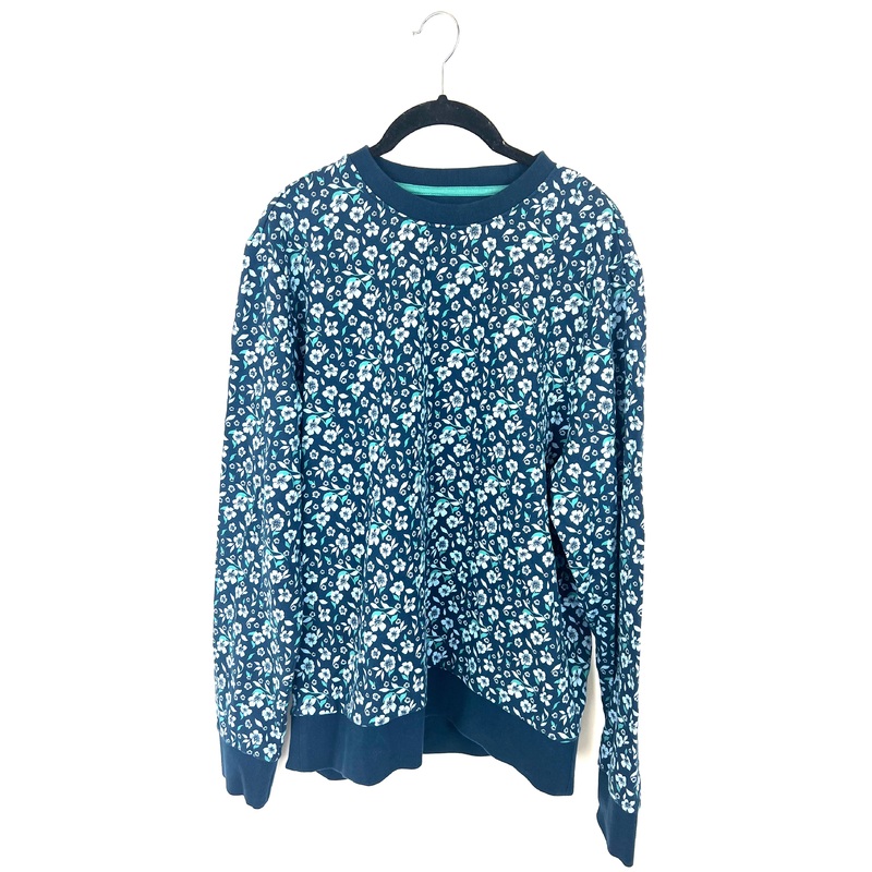 Blue Floral Sweatshirt – Unisex – Mens Medium / Womens Large