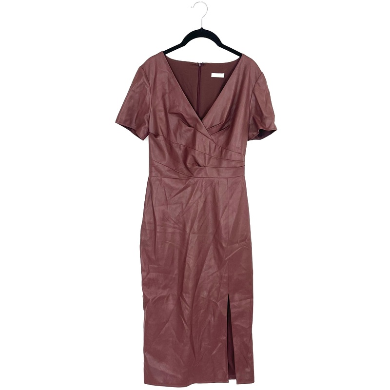 Brown Leather Bodycon Dress – Size 6/8