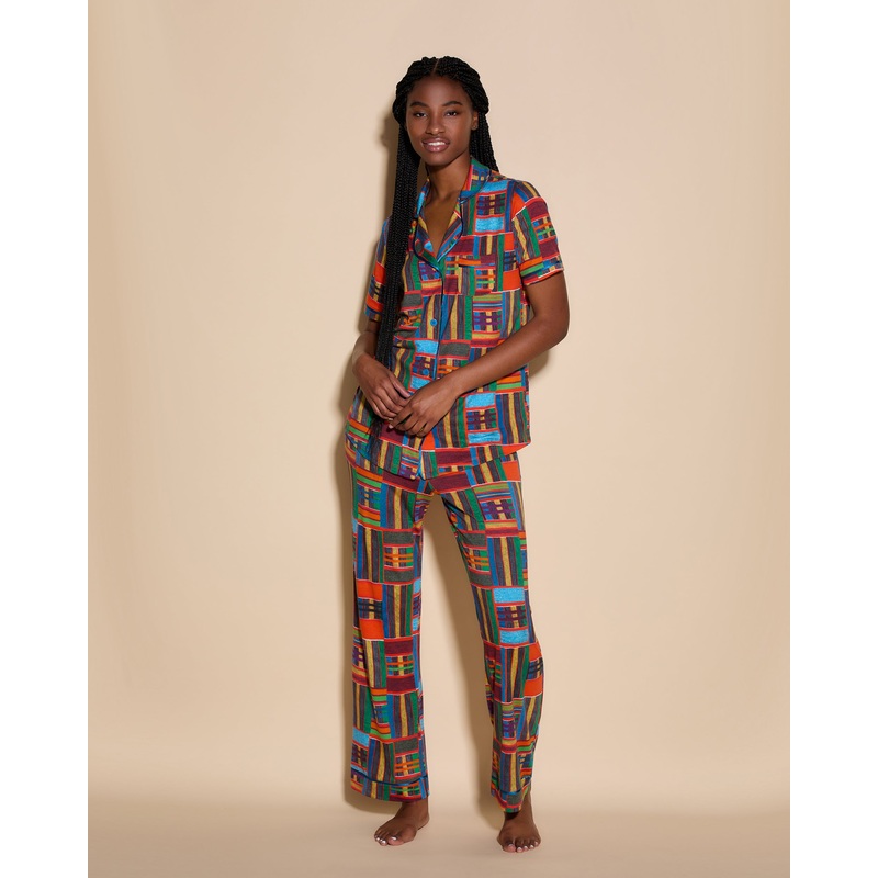 Conjunto De Pijama Con Camisa De Manga Corta Y Pantalones Kente XS