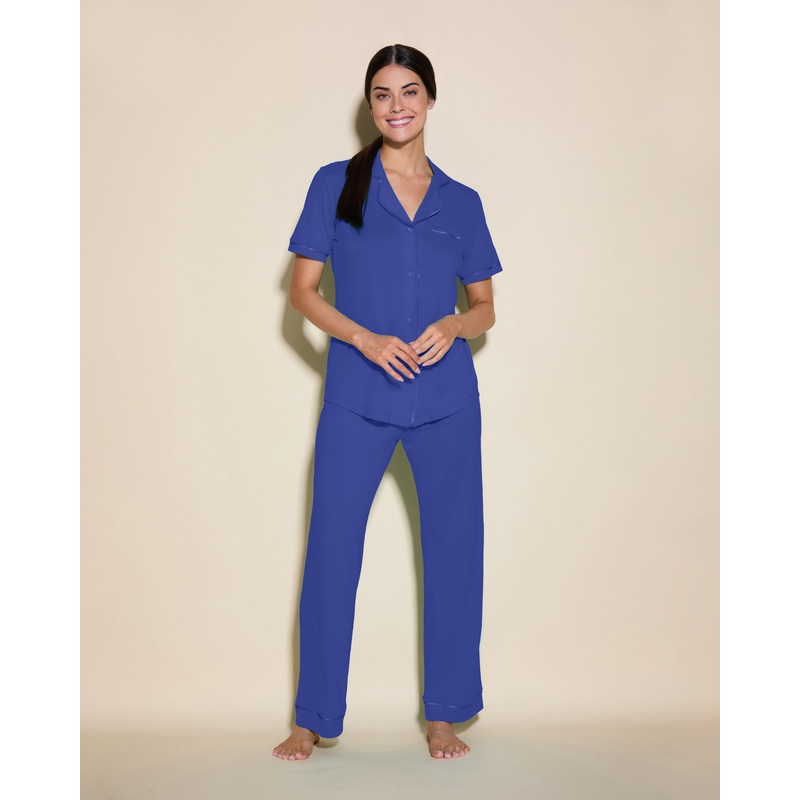 Pigiama Con Top A Maniche Corte E Pantaloni Cobalt/Cobalt XS