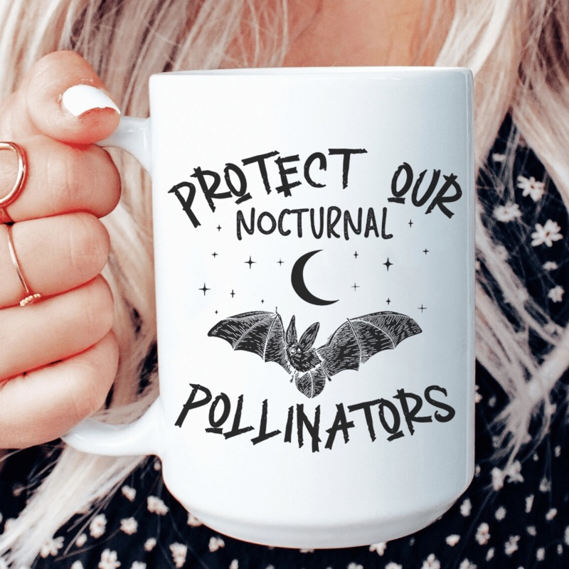 Protect Our Nocturnal Pollinators Ceramic Mug 15 oz White One Size