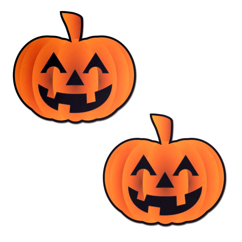Pumpkin: Spooky Halloween Jack O’ Lantern Nipple Pasties by Pastease o/s