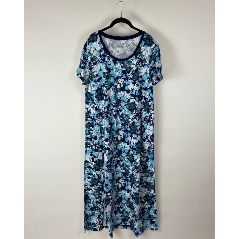 Blue and Green Floral Maxi Dress – Size 2/4, 6/8 and 18/20 Extra Small