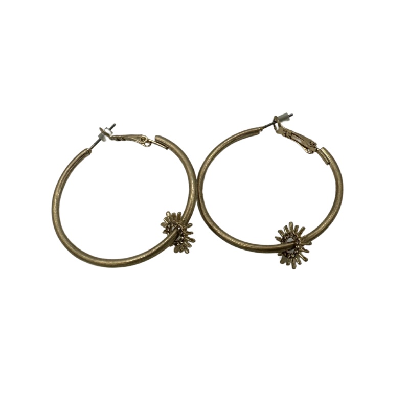 Gold Star Charm Hoops