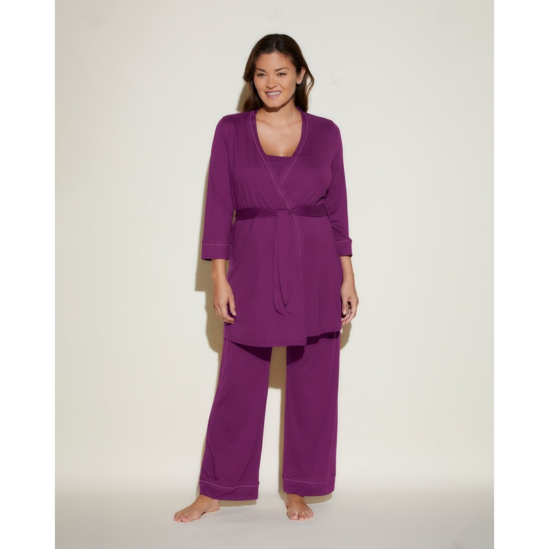 Pyjama-Set Fr Schwangere, 3-Teilig, Mit Bademantel Swiss Beet/Swiss Beet S
