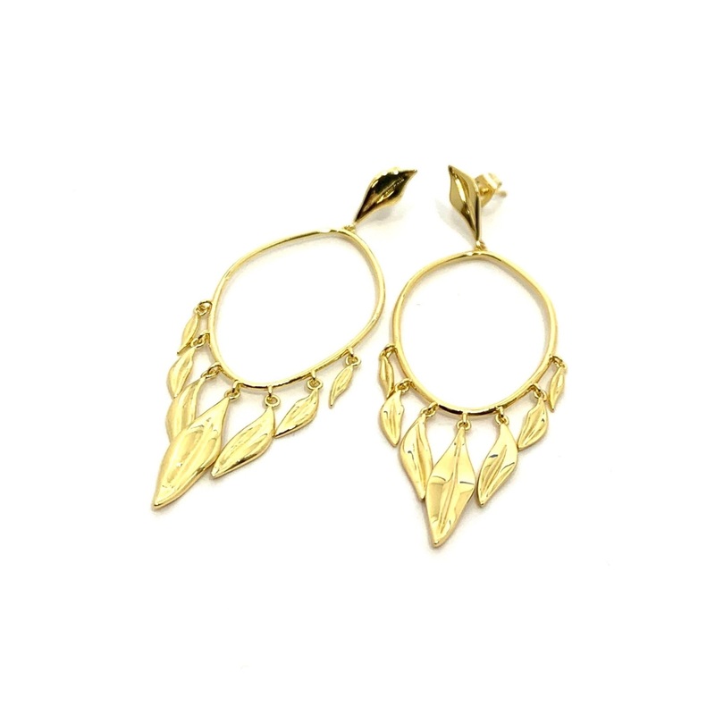 Gold Leaf Hoops