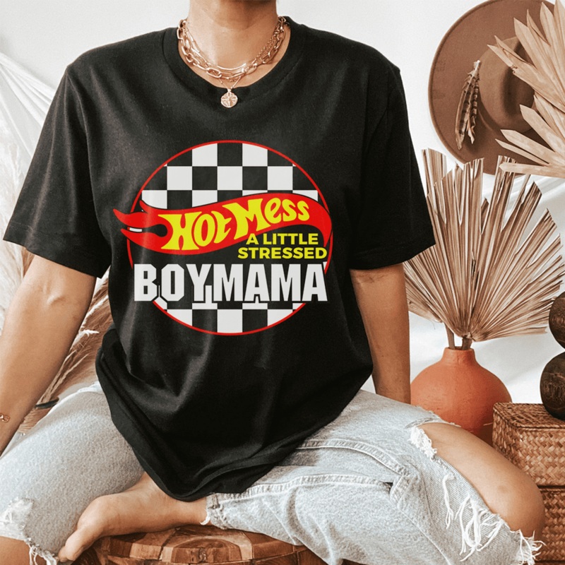 Hot Mess Boy Mama Black S