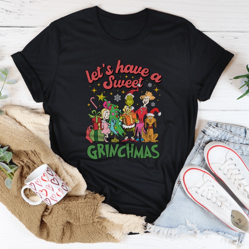Let’s Have A Sweet Grinchmas Tee Black S