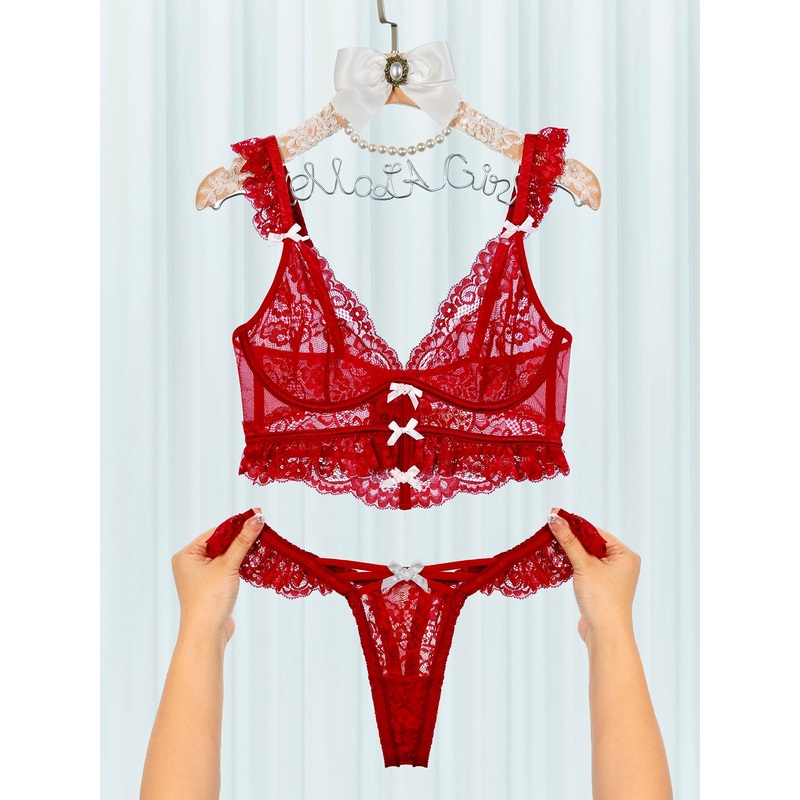 Scarlett Temptation Lingerie Set RED S