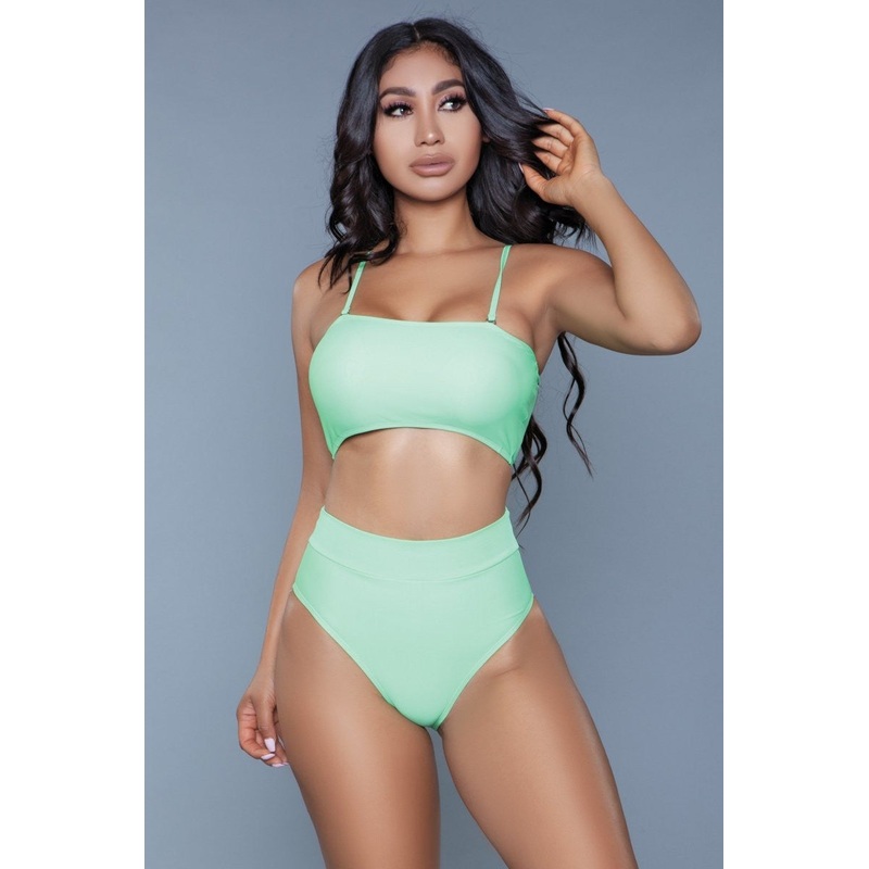 Emelda Bandeau Top Swimsuit Neon Green XS