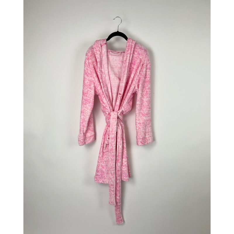 Hot Pink And White Fuzzy Robe – Small