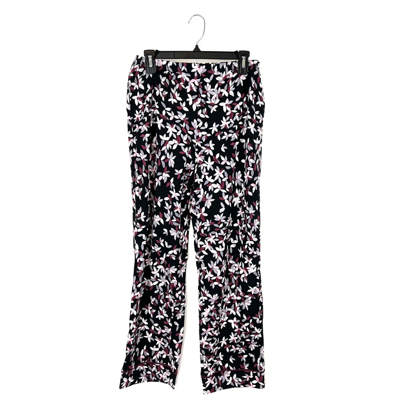 Black And Pink Floral Sleepwear Pants – Small