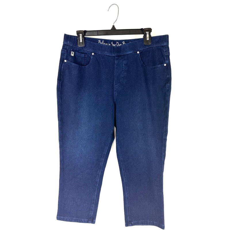 Dark Denim Soft Capri Pants – Size 12/14