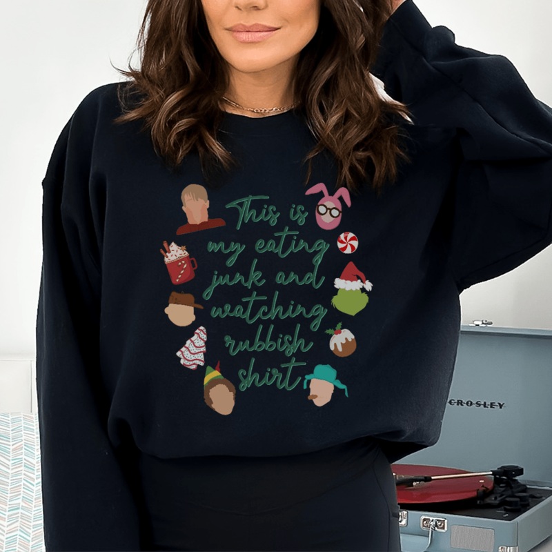 This Is My Eating Junk And Watching Rubbish Shirt  Sweatshirt S Sport Grey