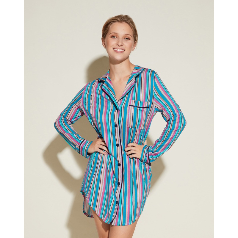 Camicia Da Notte Stampata Bold Stripe XS