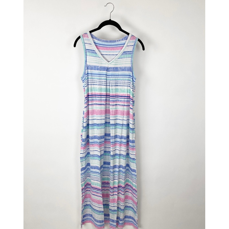 Striped Lounge Dress – XS