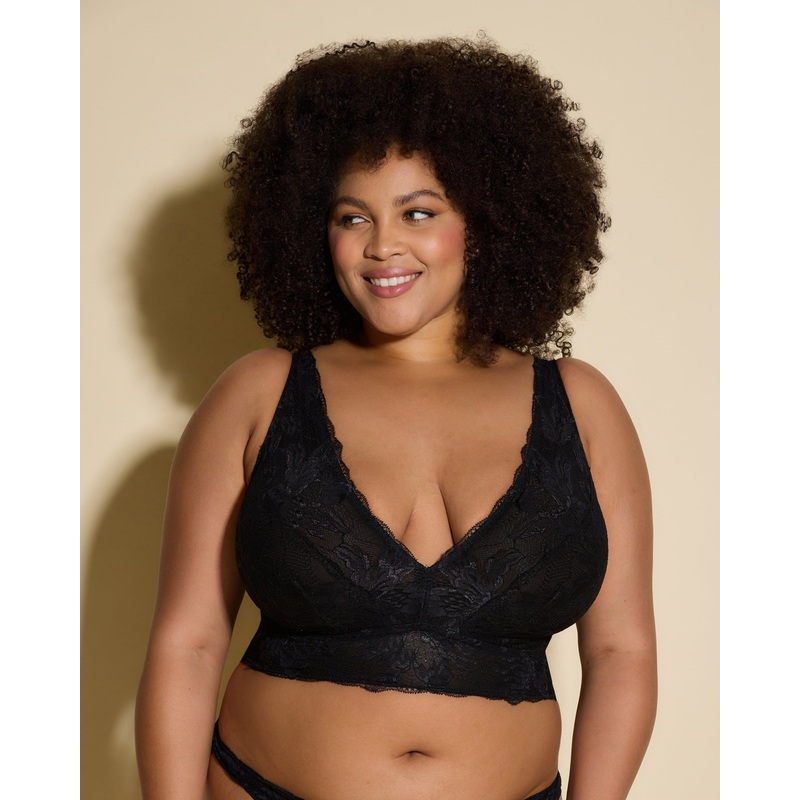 Ultra Curvy Longline Bralette Black XS