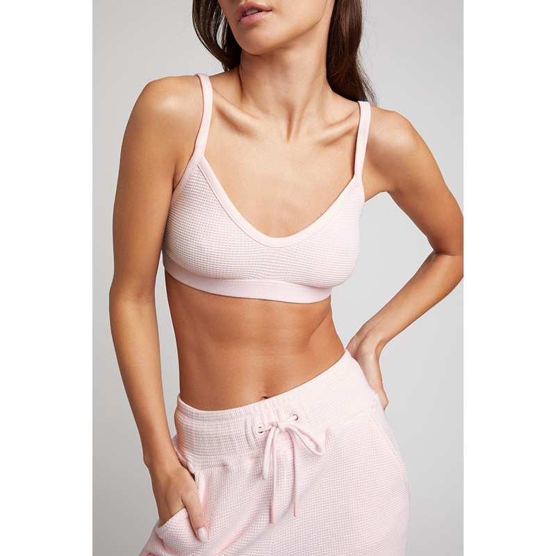 Waffle Knit Lounge Bralette in Puff 0 Puff Single