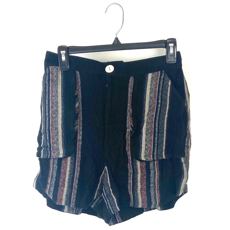 Black Striped Shorts – Medium