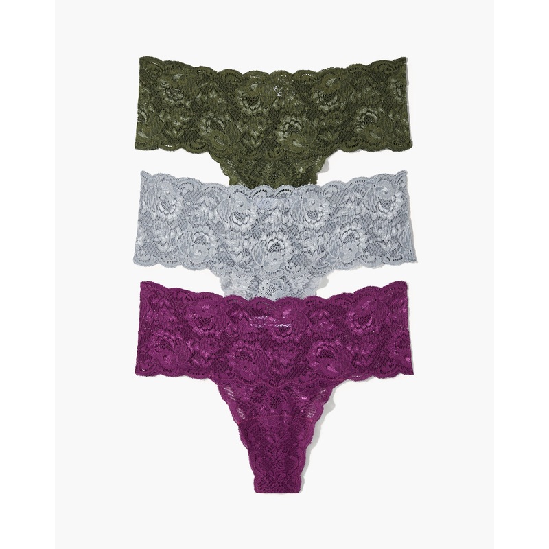 Comfie Thong 3 Pack Cappero Dove Gray Carnevale S/M