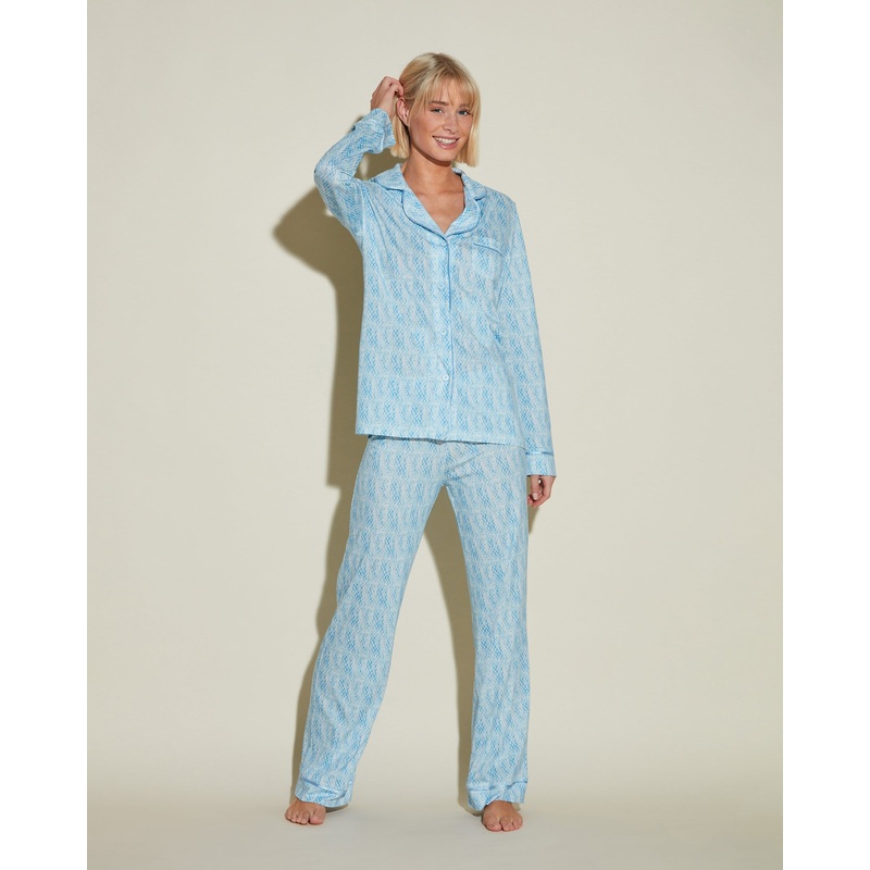 Conjunto De Pijama Con Camisa De Manga Larga Y Pantalones India Diamond/ Aasmani Blue XS